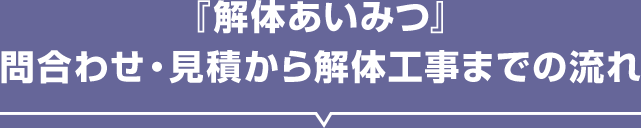 『解体あいみつ』問合わせ・見積から解体工事までの流れ